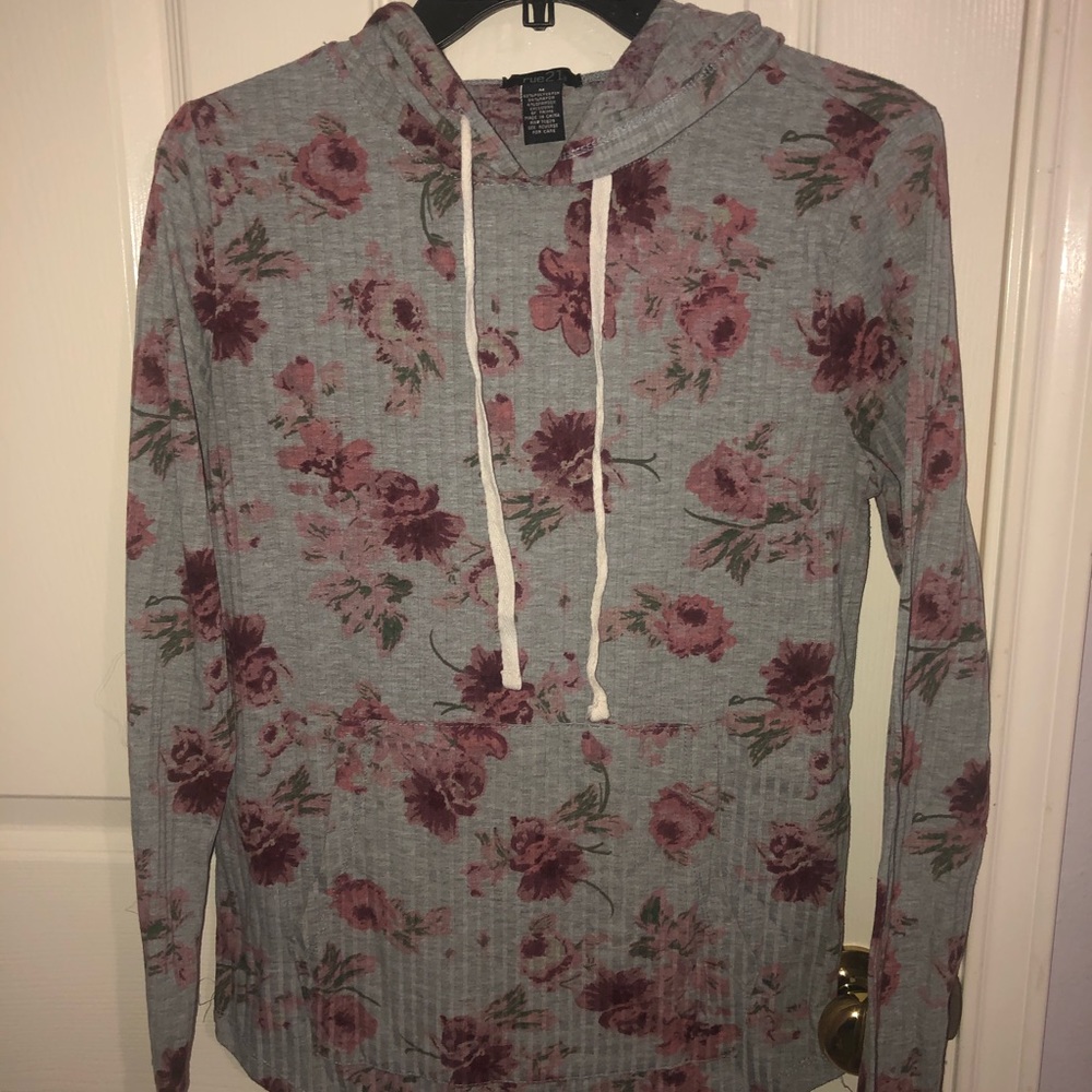 Flowery sweater.
